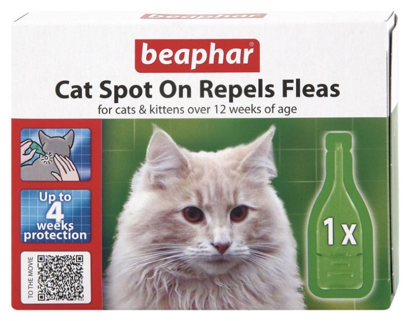 Beaphar Cat Spot On Repels Fleas 4 Weeks Protection Single